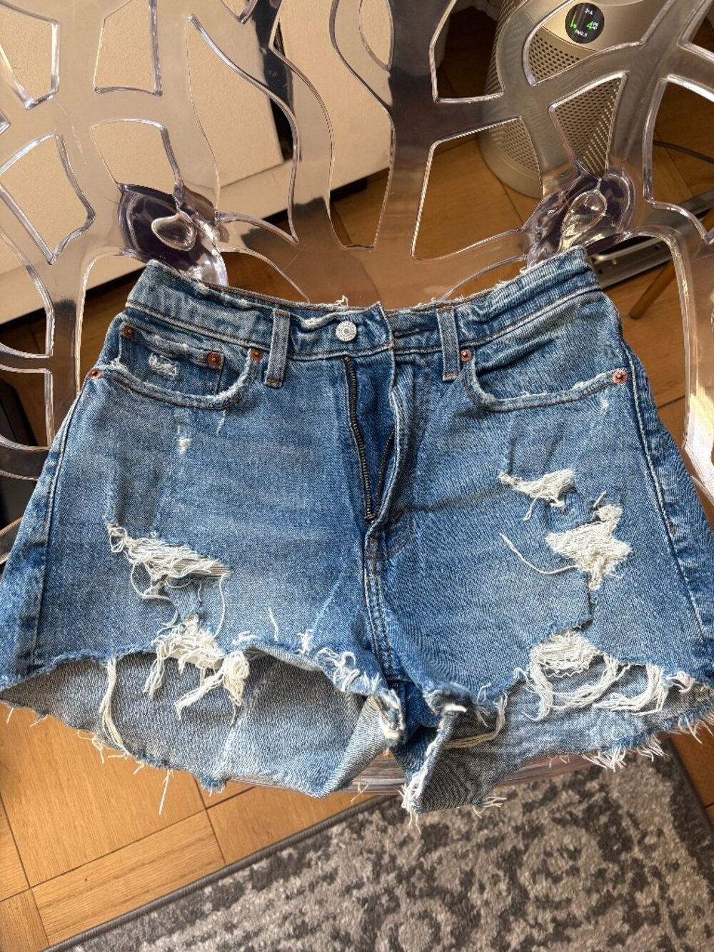 Abercrombie The Mom Shorts High Rise Distressed Shorts